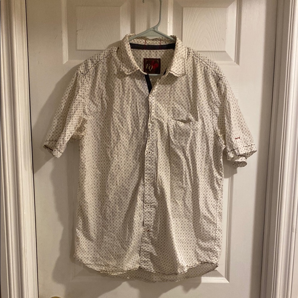 Men's White Patterned Shirt EQ Rooster